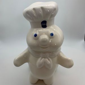 Vintage Pillsbury Dough Boy Small Ceramic Flour Planter 1988